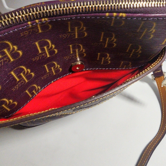 Dooney & Bourke Purple and Brown Logo Crossbody Bag - Picture 6 of 8